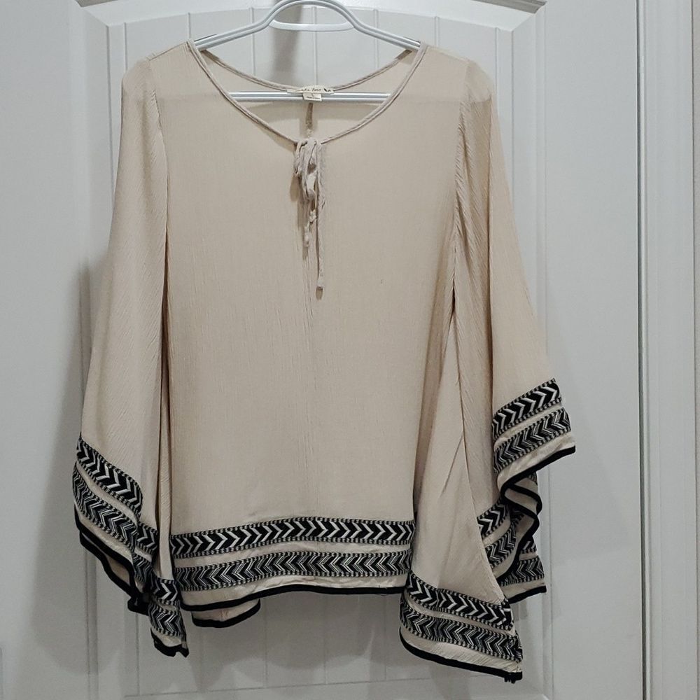 Double Zero Womans, Butterfly Sleeve Top,size Large